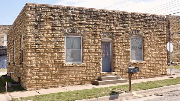 A physician's office building on North 4th Street in the downtown historic district of Lincoln, Kansas