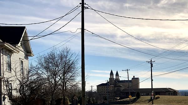 The Twin Towers Retirement Community buildings in the College Hill neighborhood of Cincinnati, Ohio