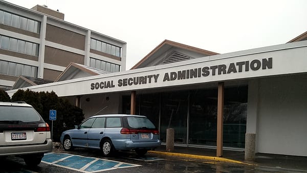 The Social Security Administration office in Worcester, Massachusetts, seen from the street outside