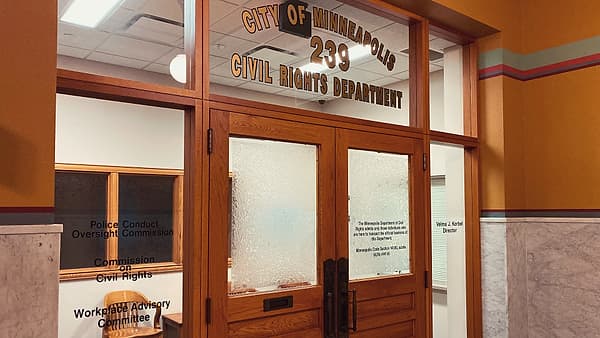 The office of the Minneapolis Civil Rights Department inside Minneapolis City Hall, Minnesota