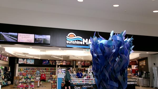 The market inside the main building of a service plaza on the turnpike in rural Osceola County, Florida