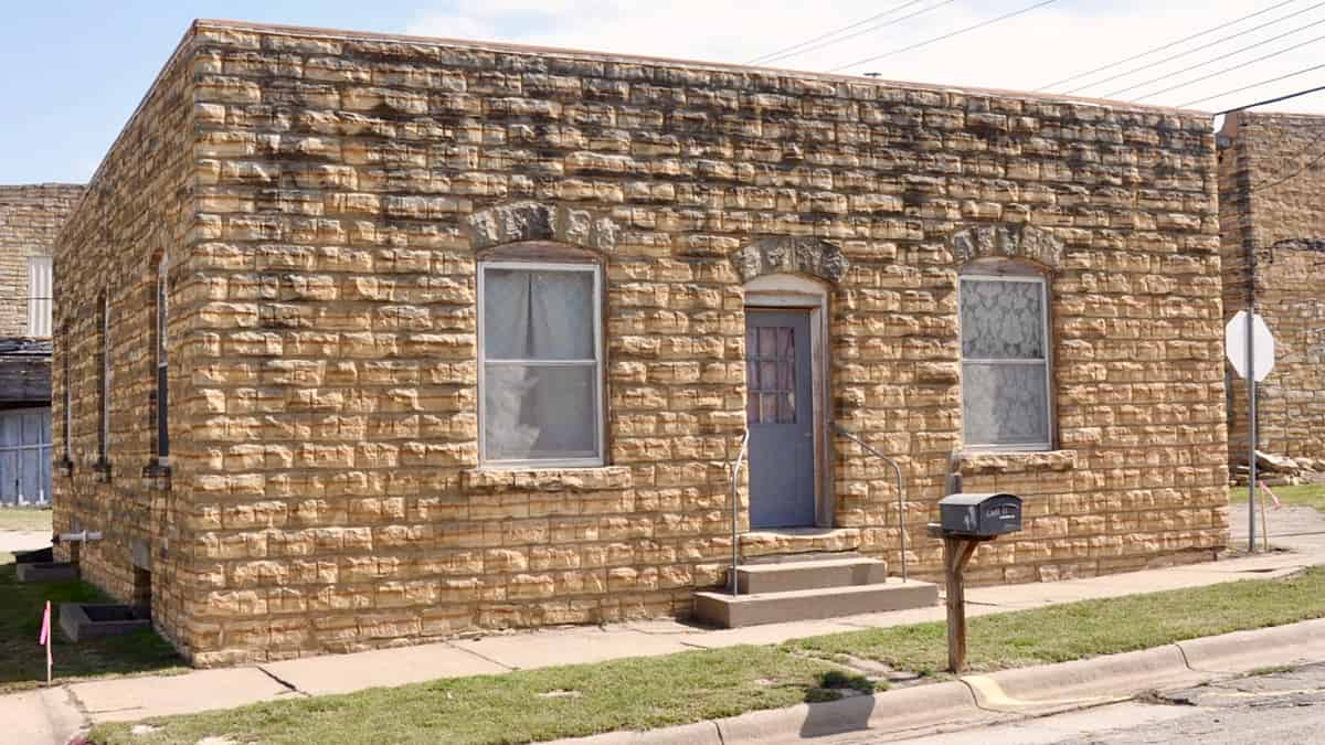 A physician's office building on North 4th Street in the downtown historic district of Lincoln, Kansas
