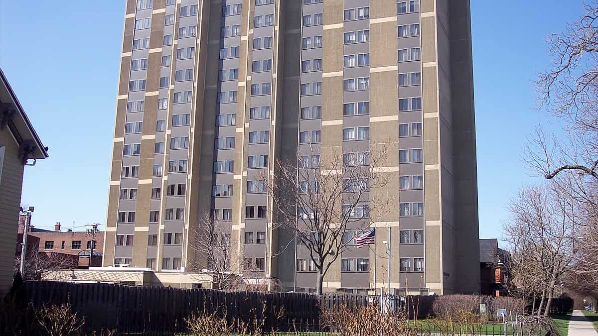 Baptist Manor Apartments on Linwood Avenue in Buffalo, New York, a tower of housing for older residents